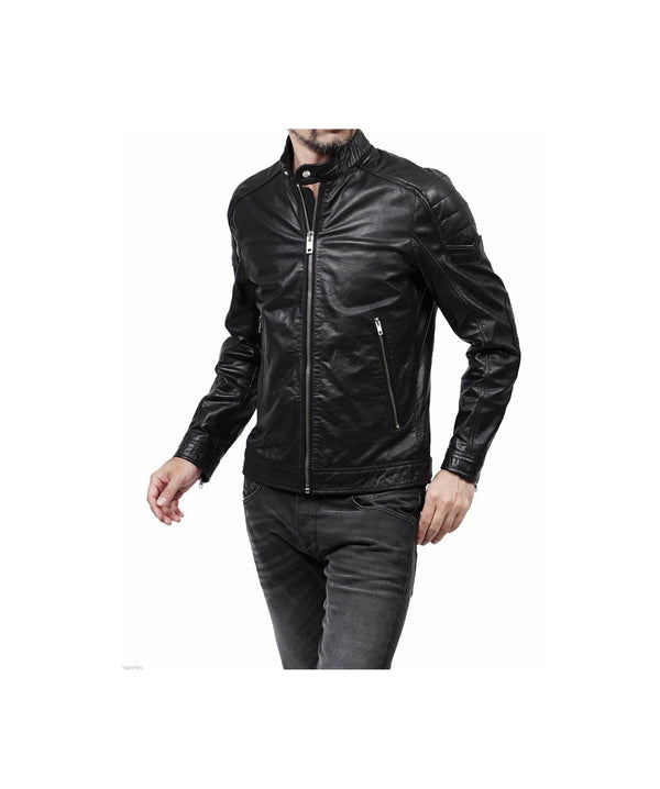 Men's Black biker Leather Jacket