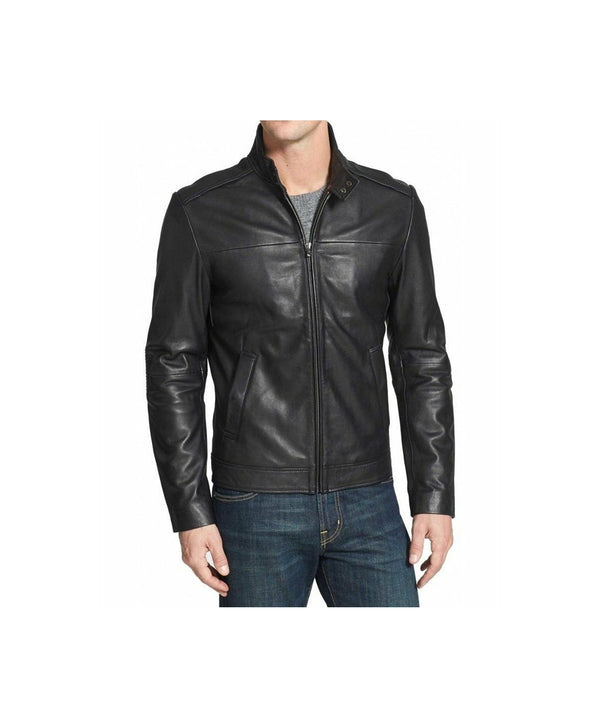 Men's Black Biker Leather Jacket Vintage Jacket