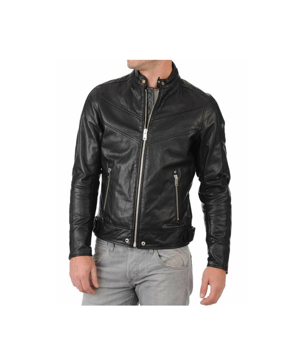 Mens Black Motorcycle Jacket