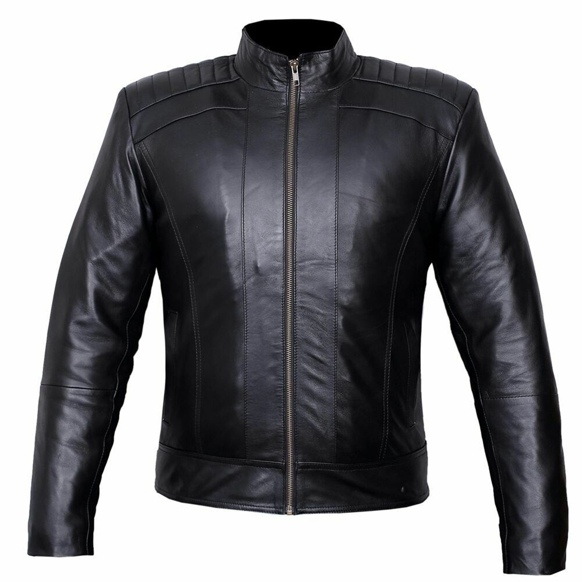 Mens Black Leather Handmade Jacket