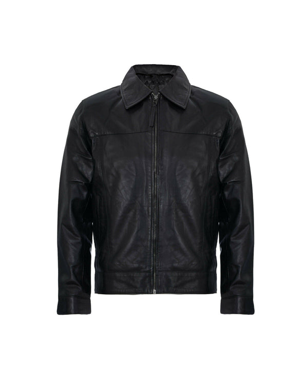Handmade Sheepskin Leather Black Shirt