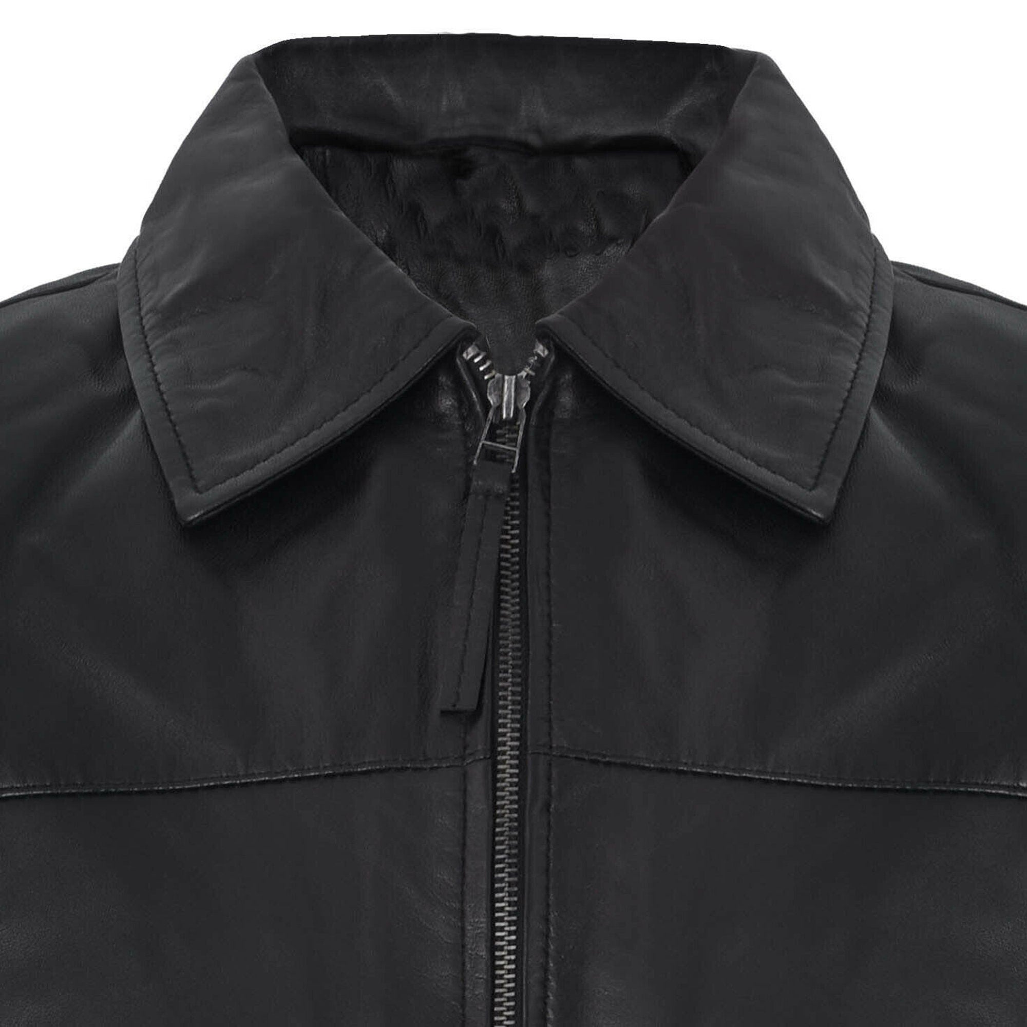 Handmade Sheepskin Leather Black Shirt