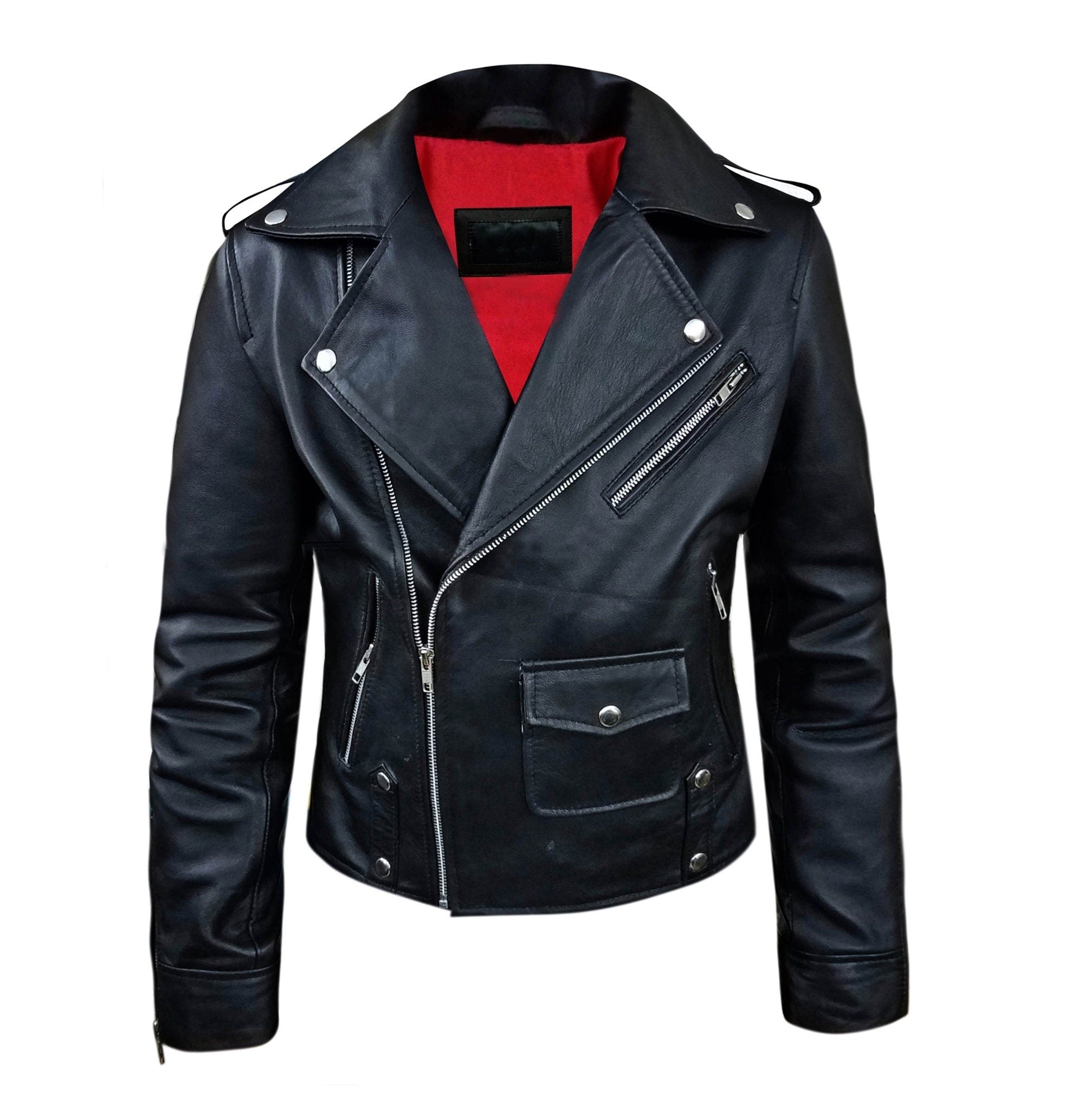 Women Black Biker Leather Jacket