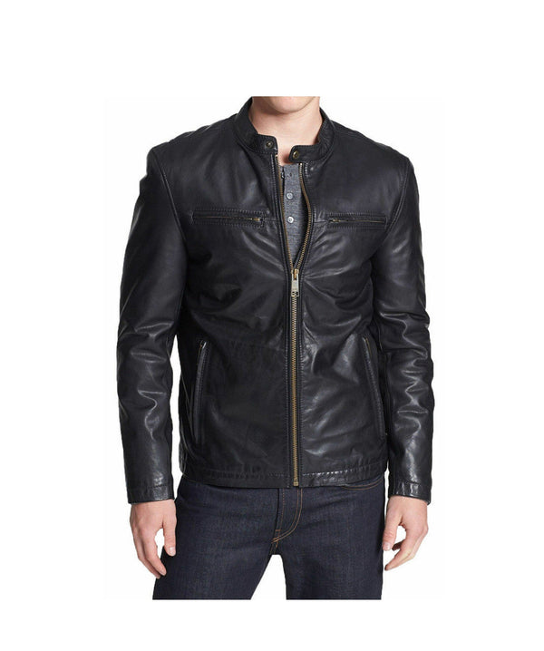 Mens Black Biker Jacket Black Leather Jacket