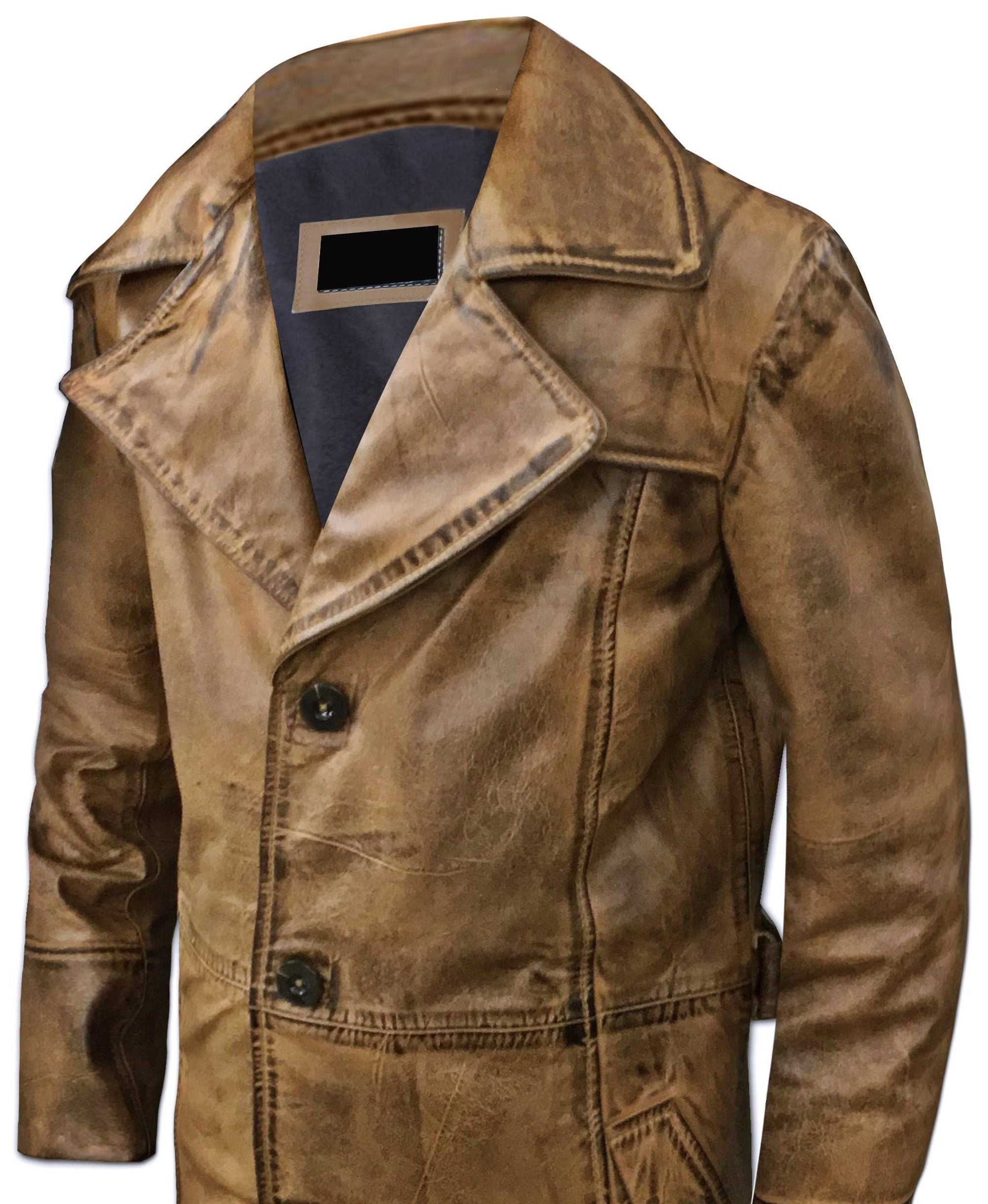 Leather Trench Coat Mens Full Length Coat