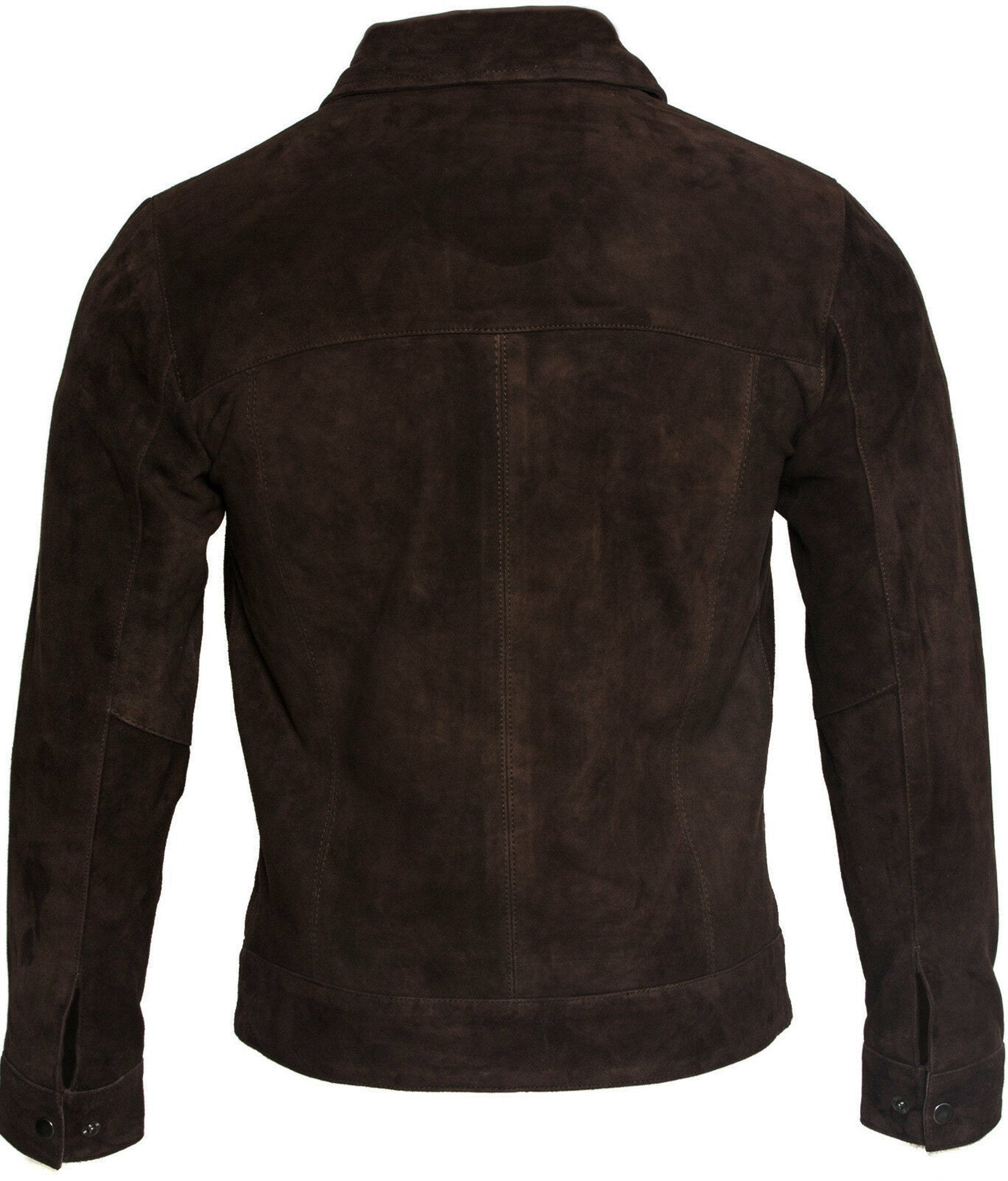 Handmade Suede Shirt Collar Jacket