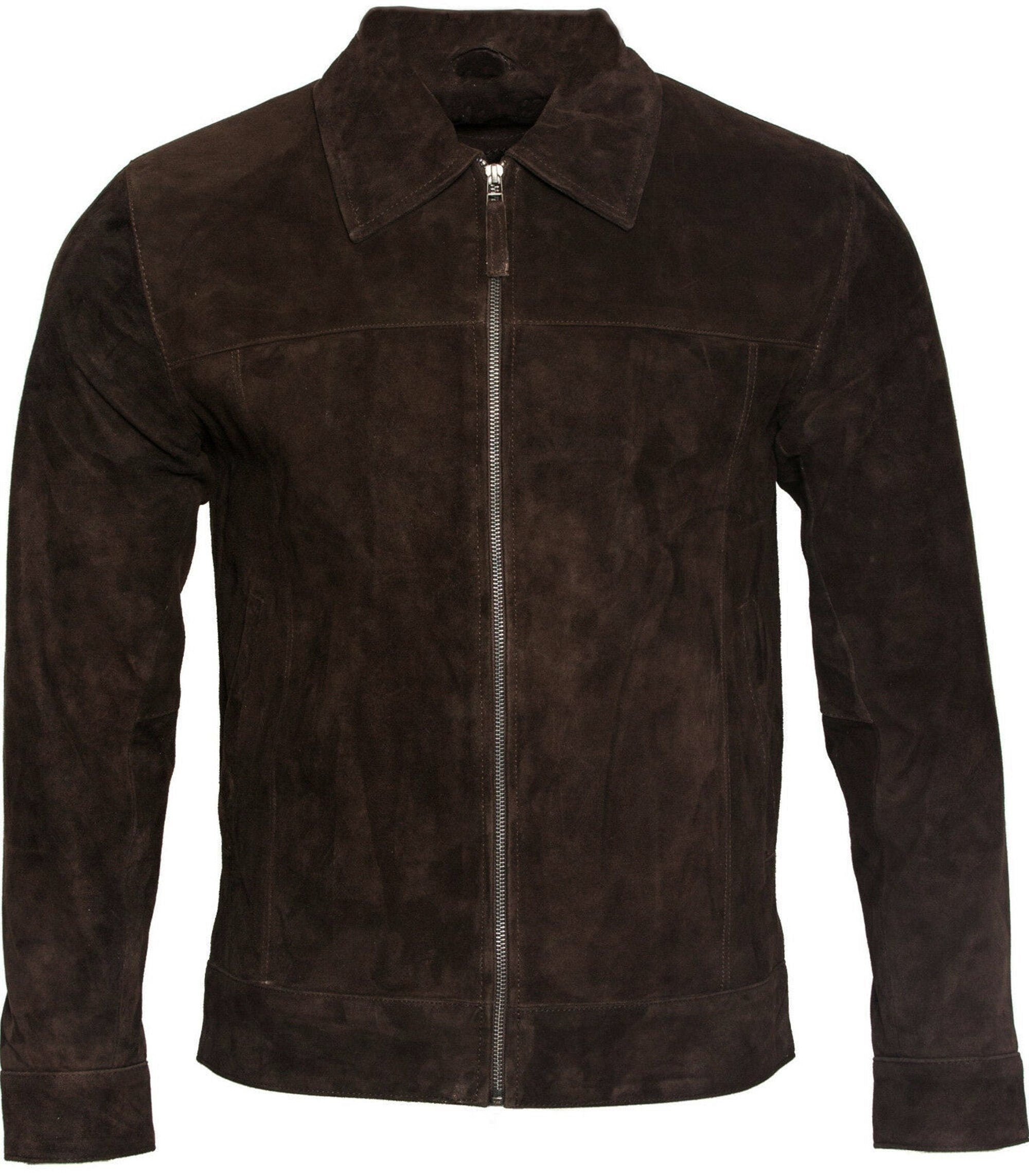 Handmade Suede Shirt Collar Jacket