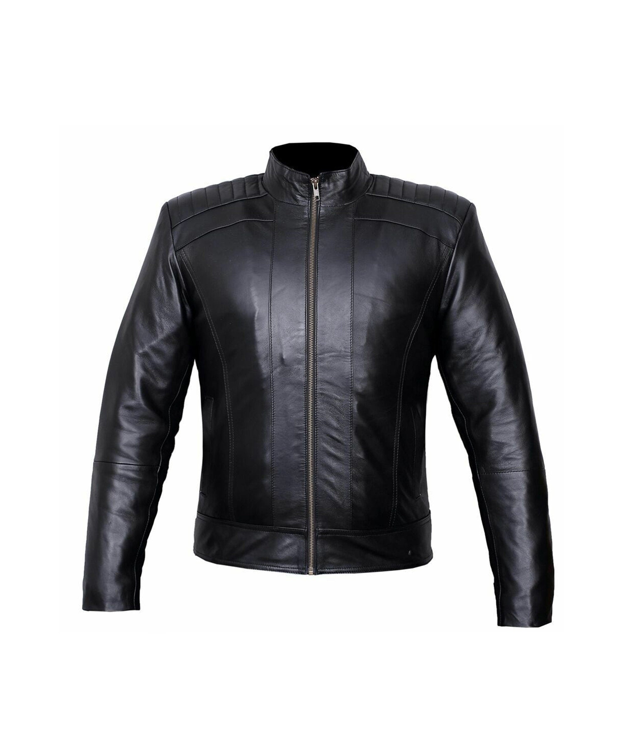 Mens Black Leather Handmade Jacket