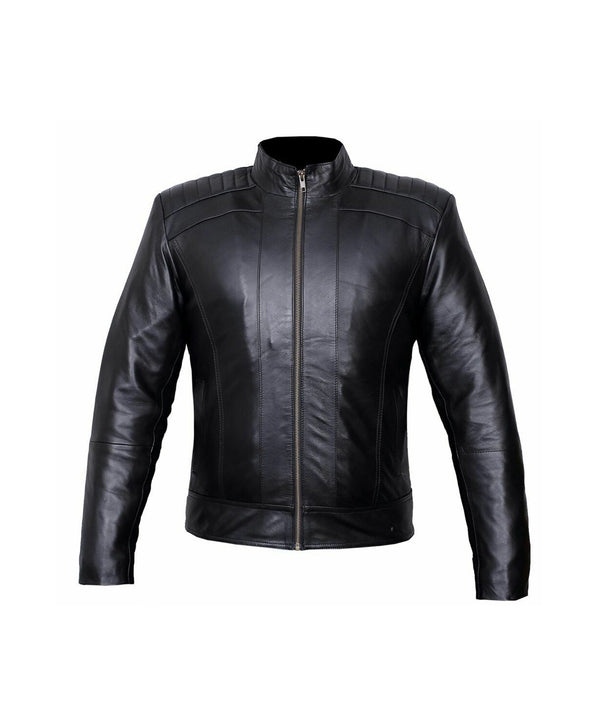 Mens Black Leather Handmade Jacket