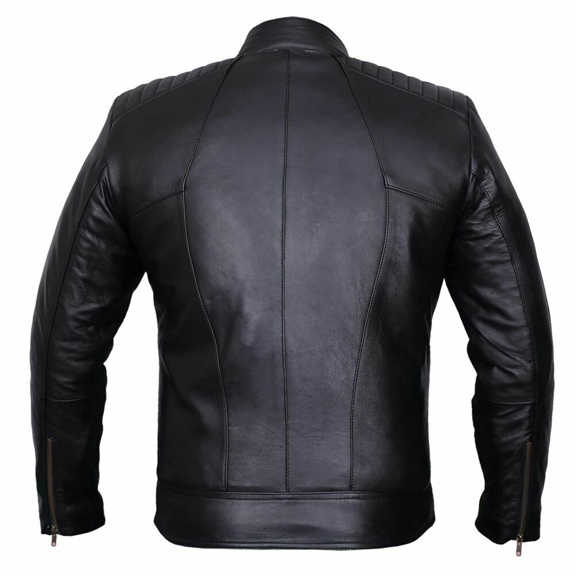 Mens Black Leather Handmade Jacket