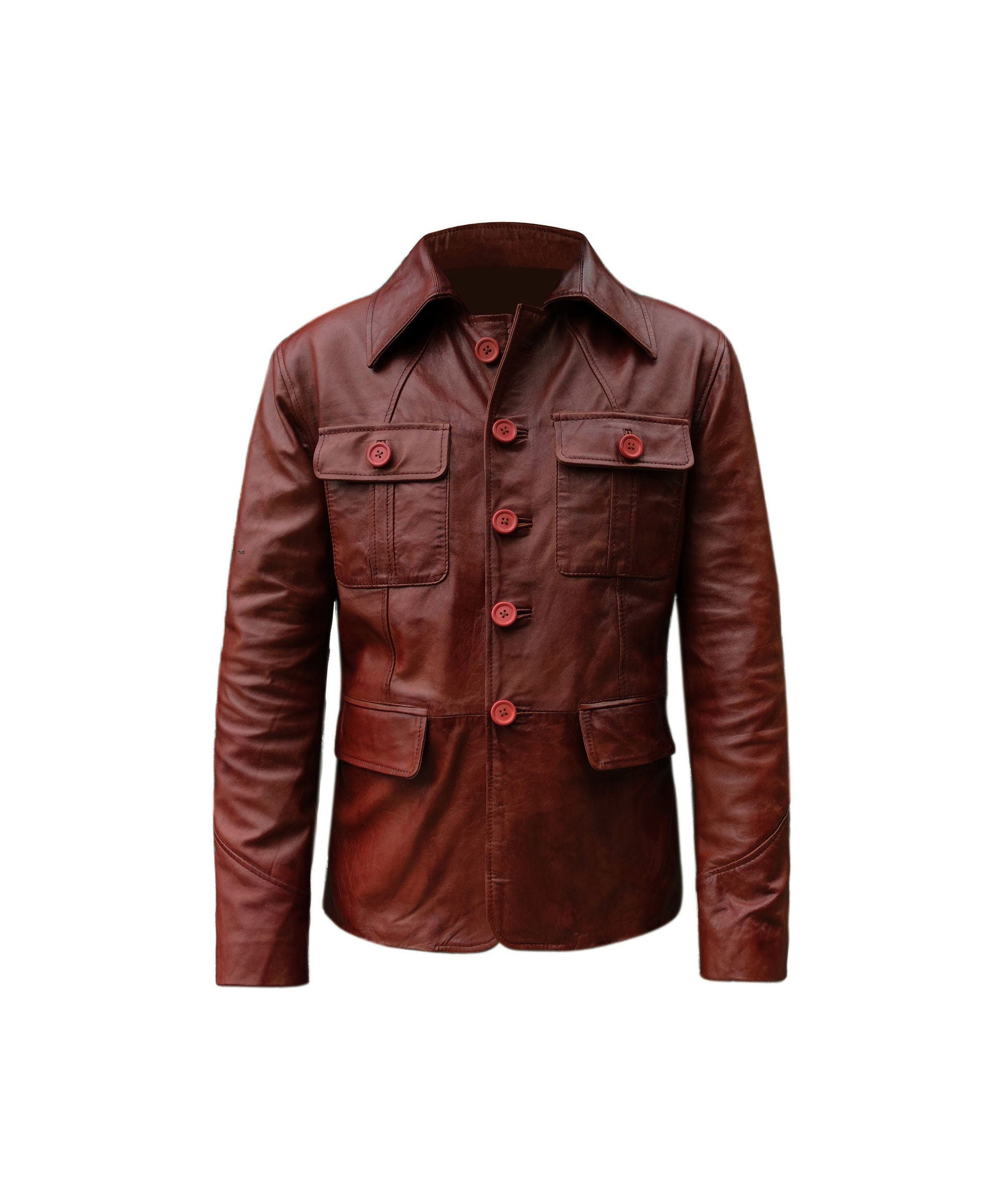 Mens Blazer Coat Dark Tan Wax Blazer Coat