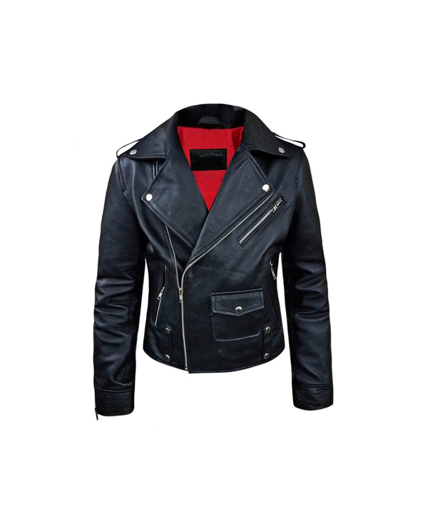 Women Black Biker Leather Jacket