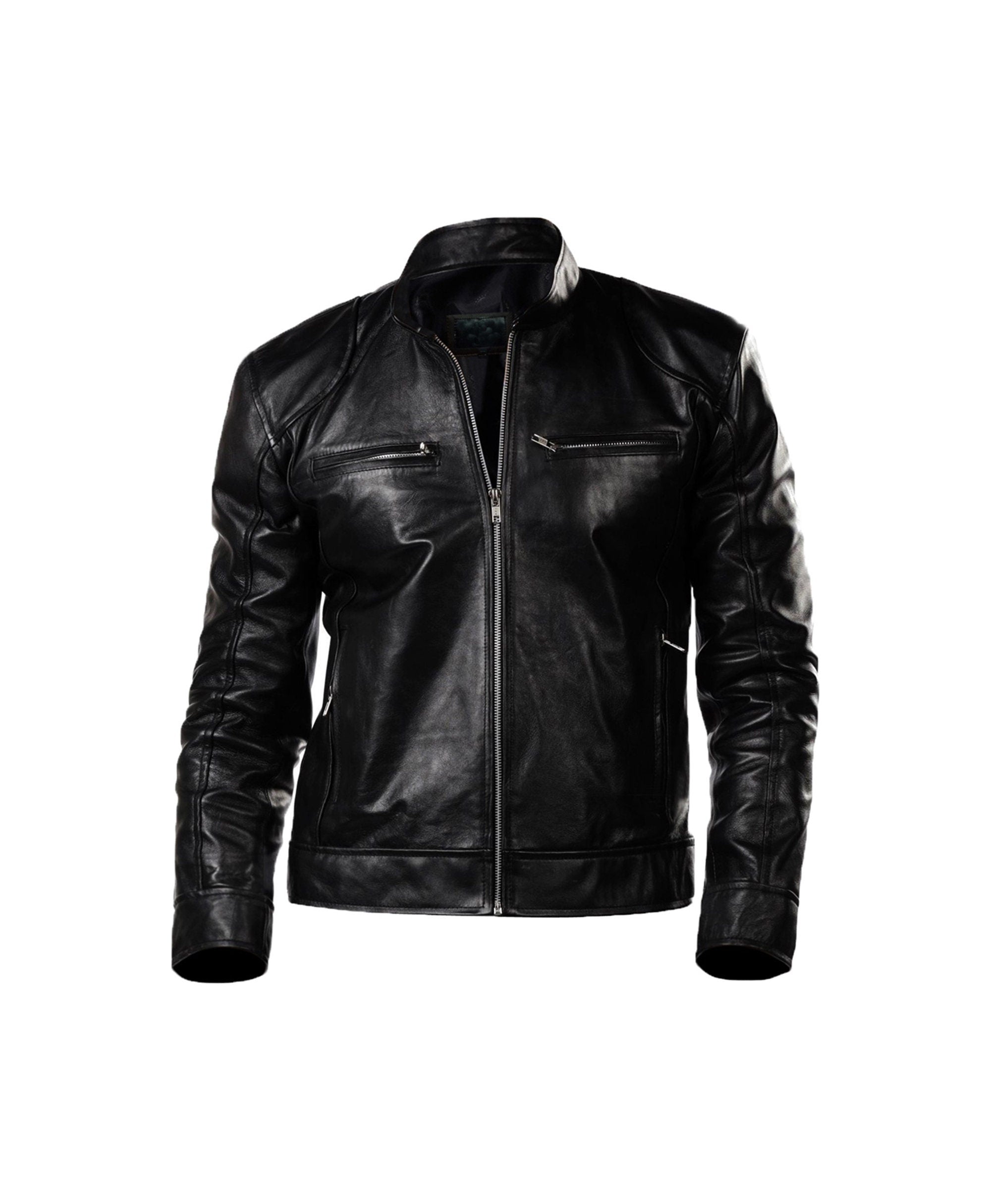 Mens Vintage Black Leather Jacket for Men