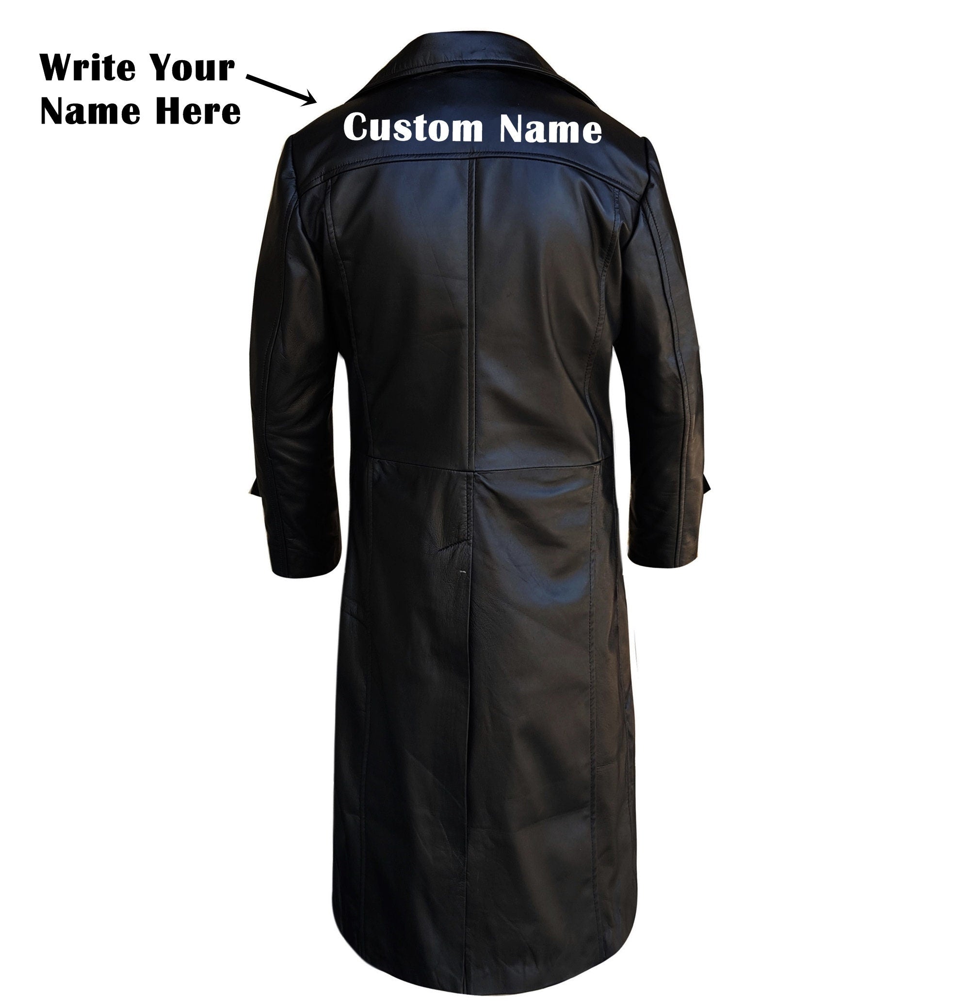Leather Customize Trench Vintage Coat For Men