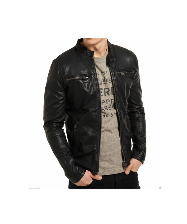 Men Motorcycle Leather Jacket For Men