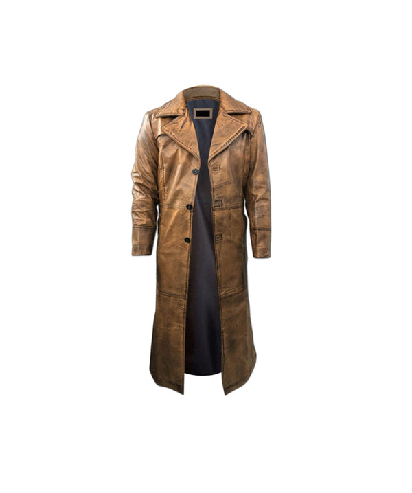Leather Trench Coat Mens Full Length Coat