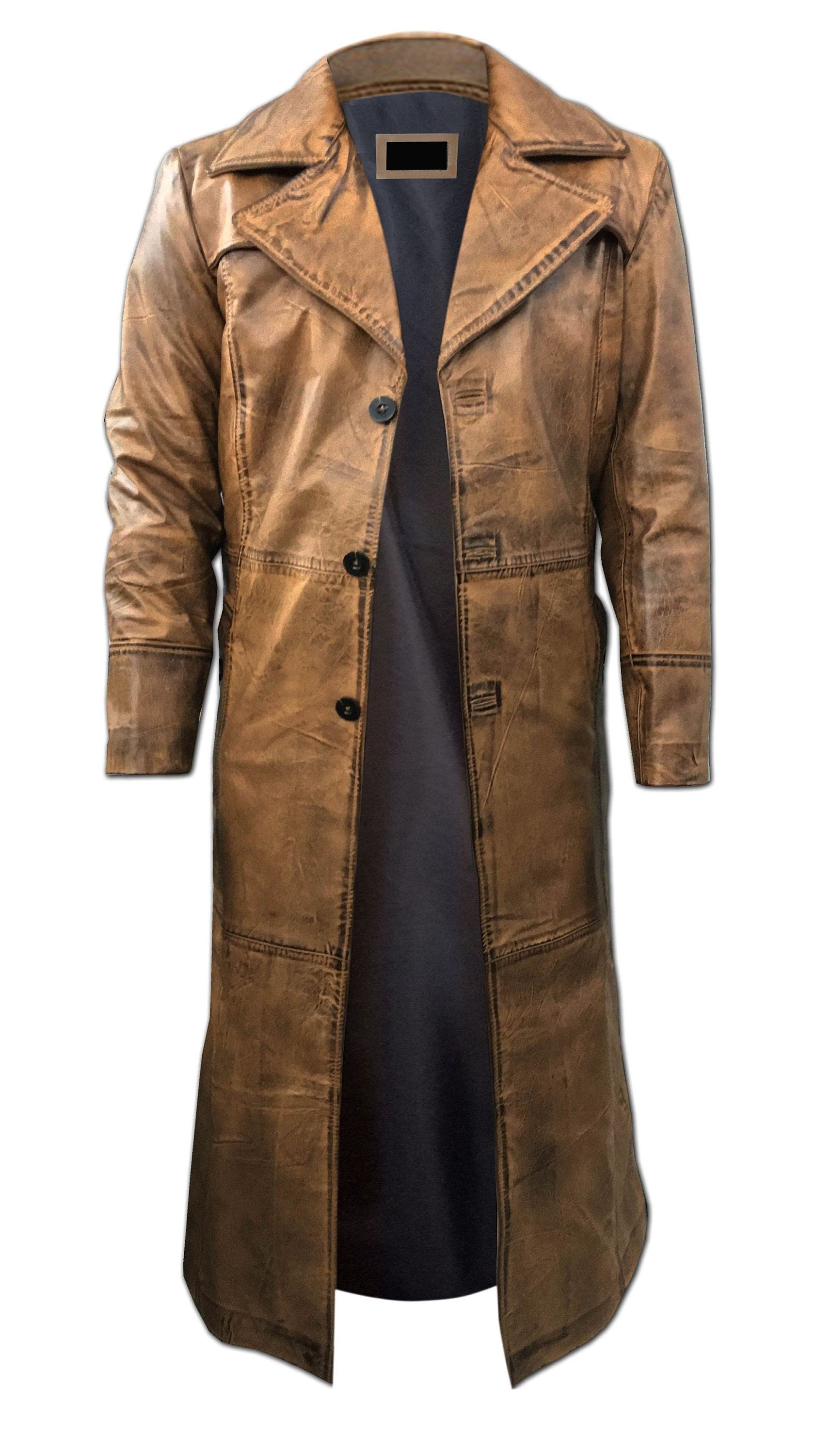 Leather Trench Coat Mens Full Length Coat