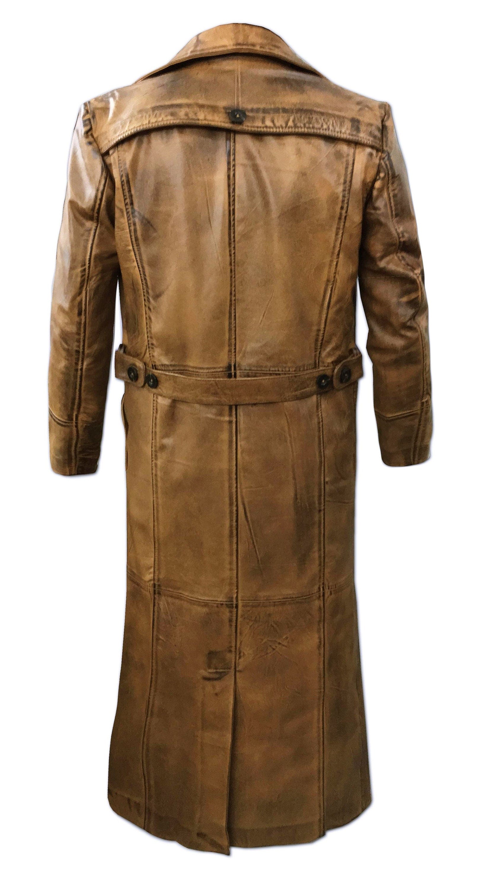 Leather Trench Coat Mens Full Length Coat