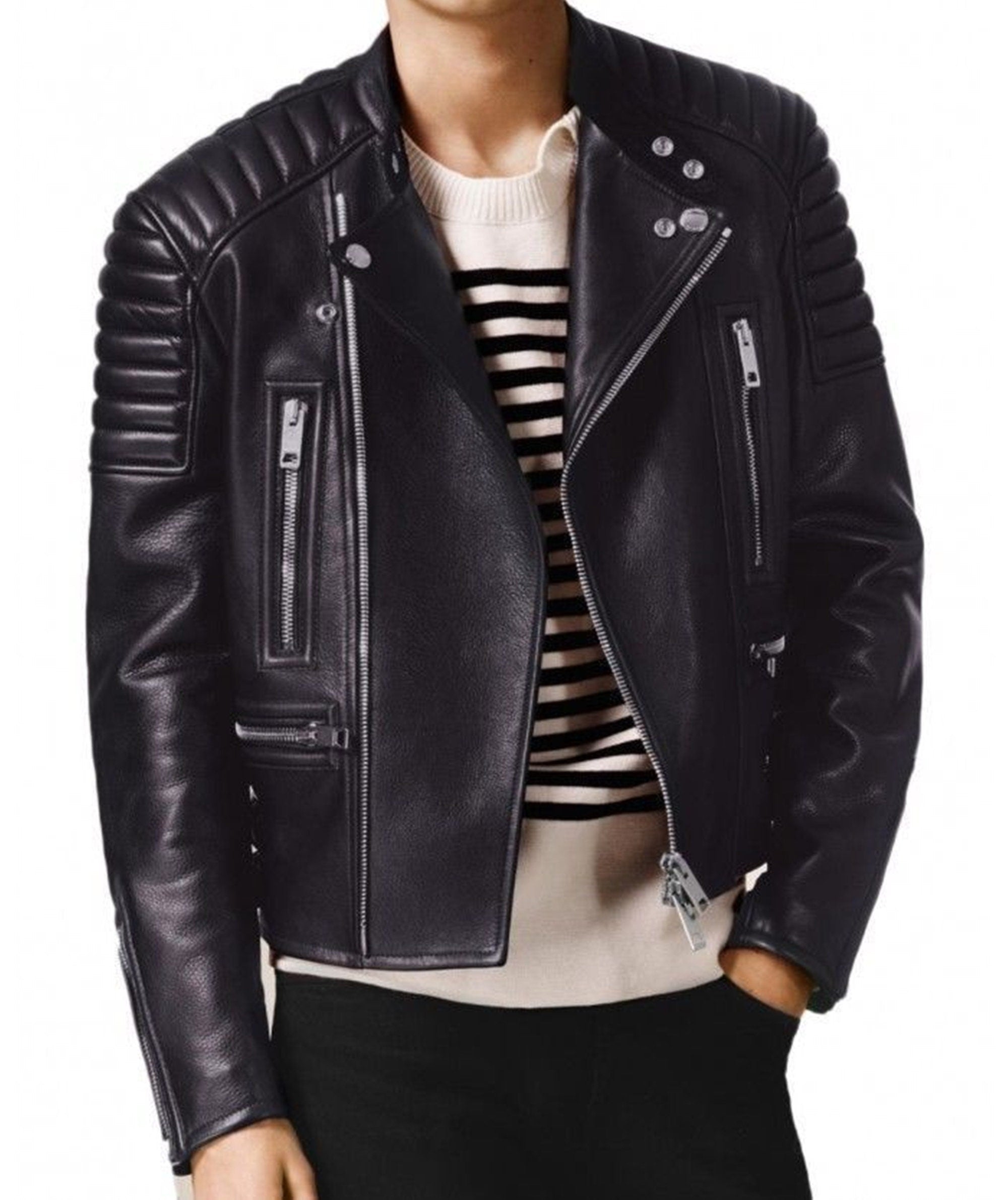 Mens Black Vintage Leather Jacket