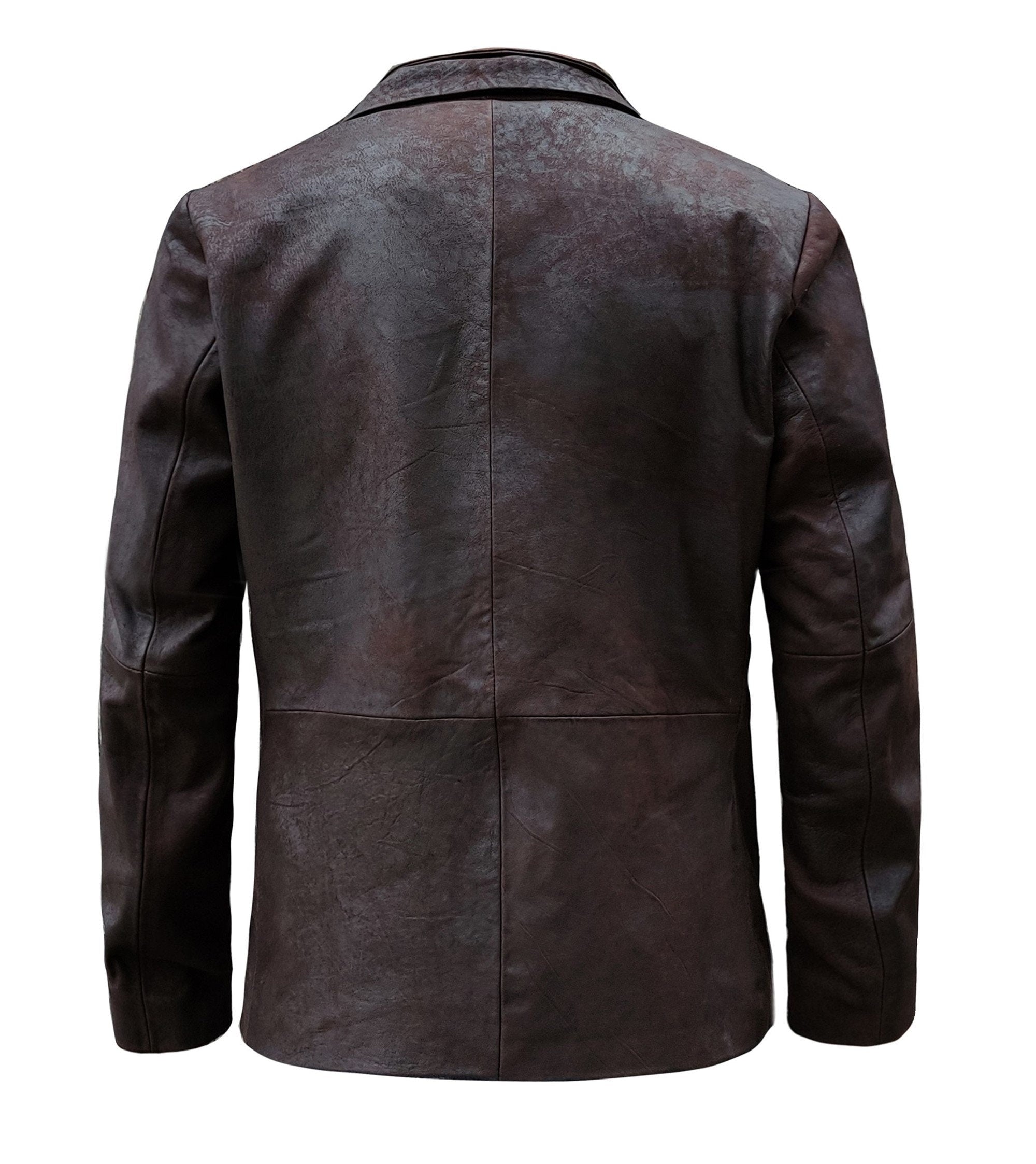 Dark Snuff Leather Blazer Coat For Men