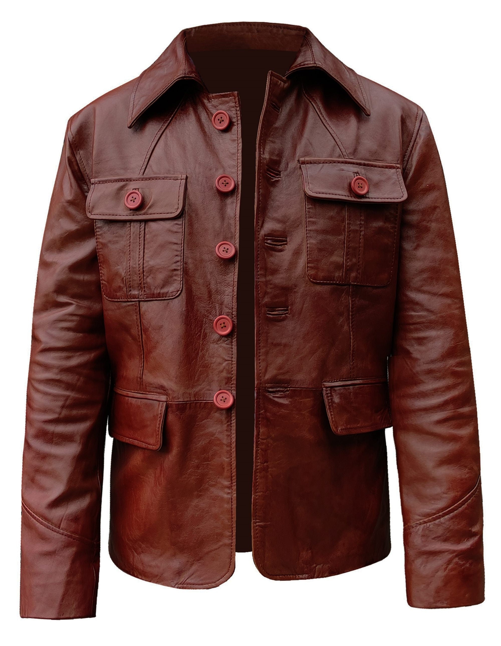 Mens Blazer Coat Dark Tan Wax Blazer Coat