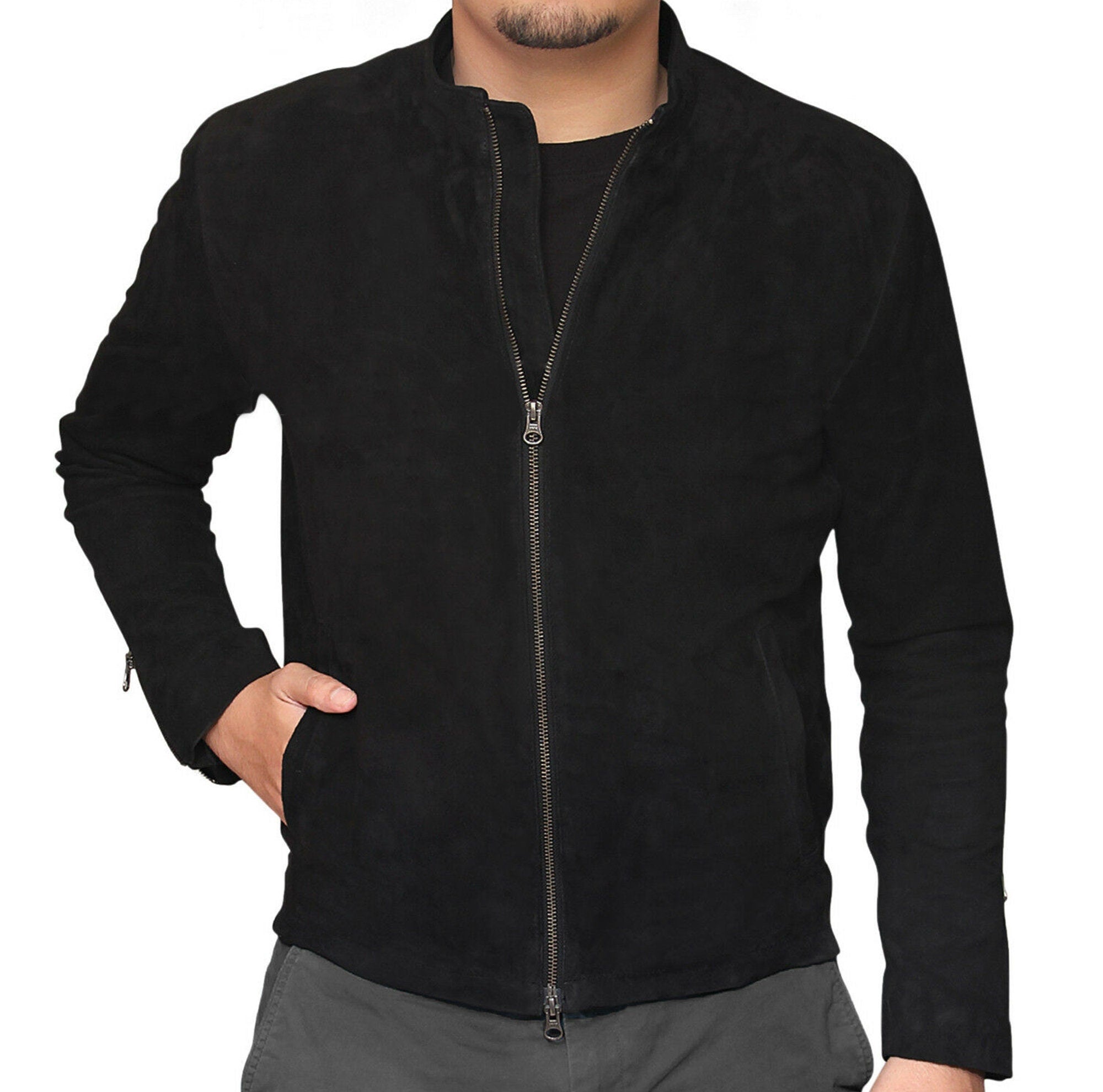 Black Suede Jacket Handmade Vintage Jacket