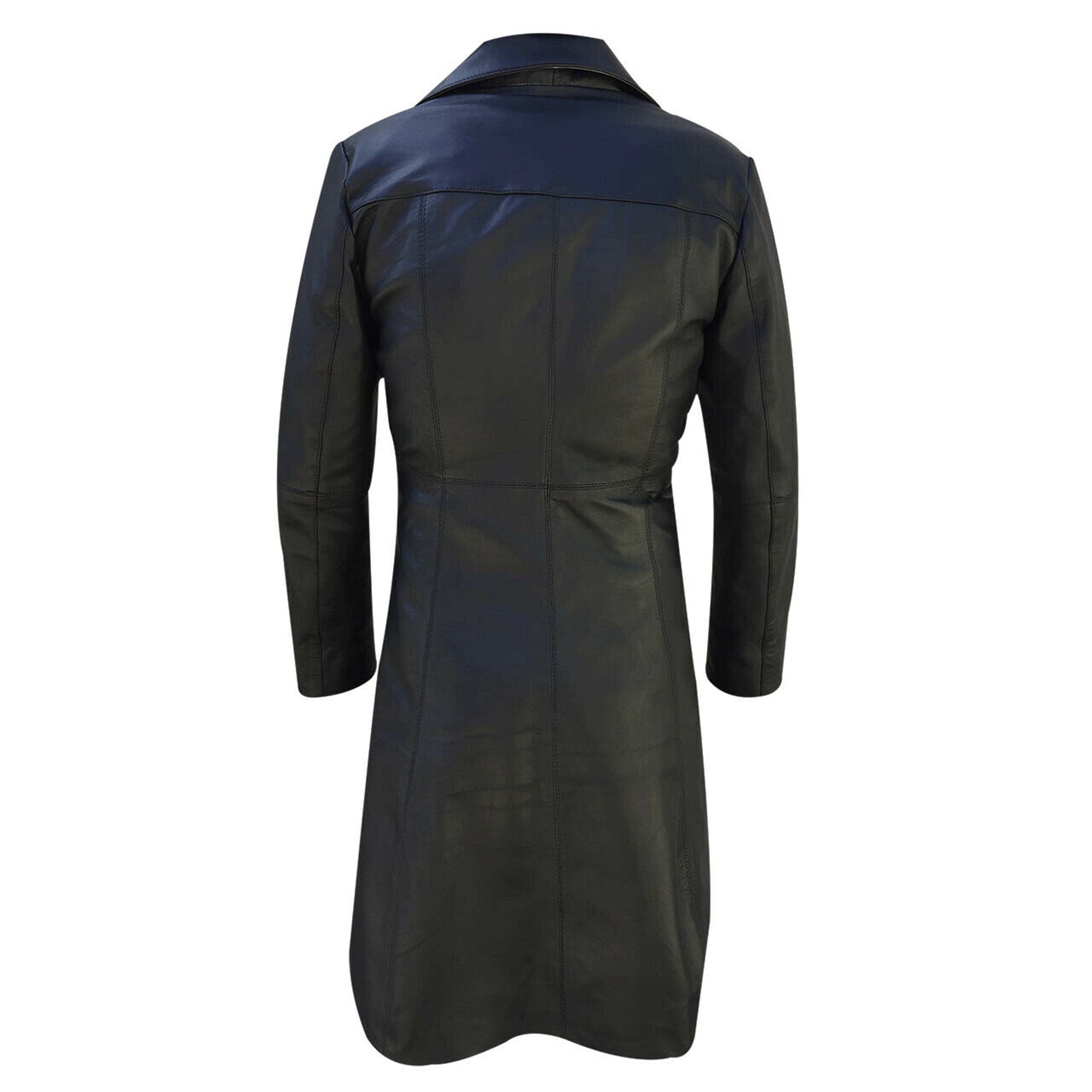 Black Leather Trench Coat Womens