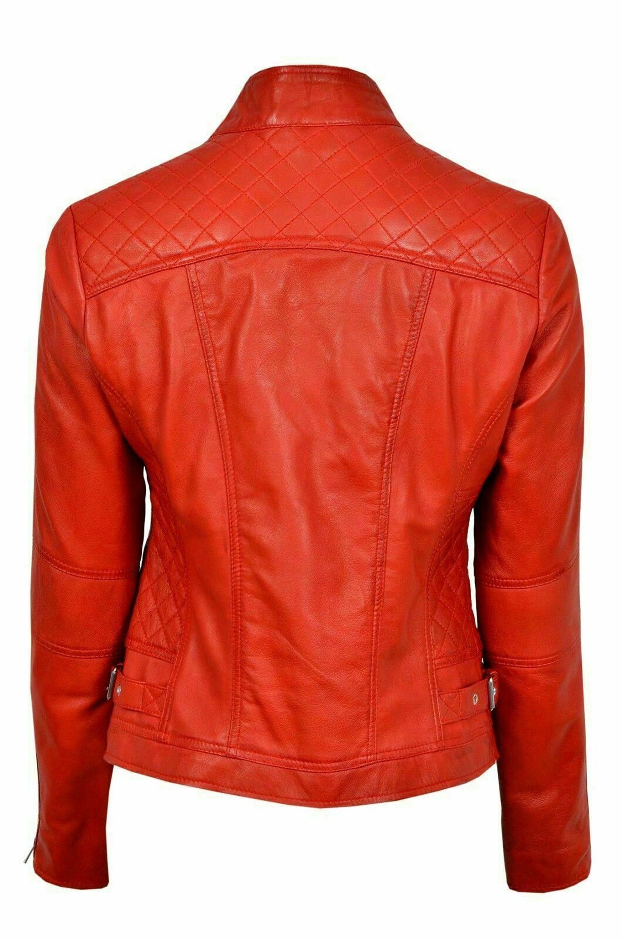 Womens Red Leather Jacket