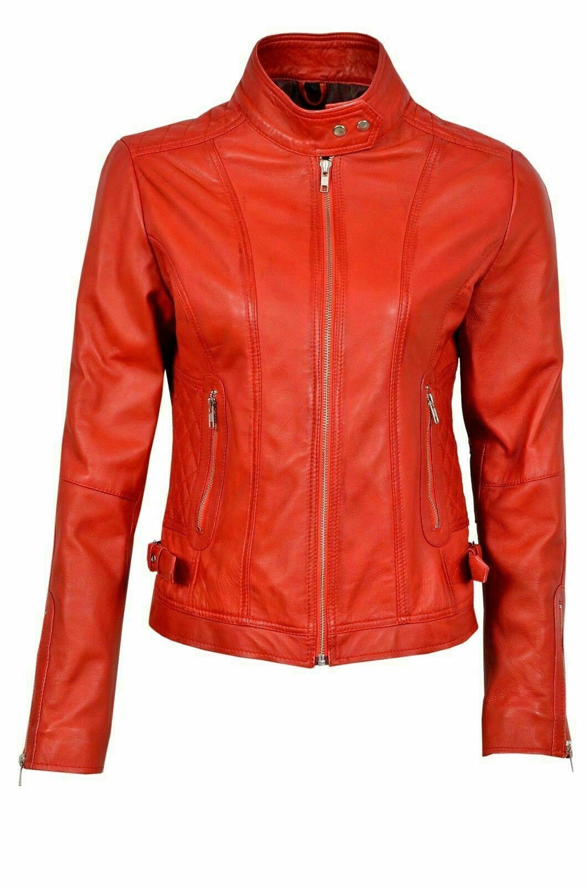 Womens Red Leather Jacket