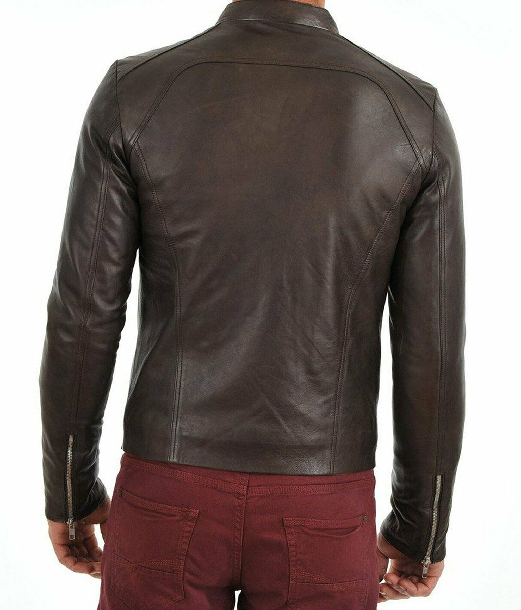 Handmade Brown Leather Jacket