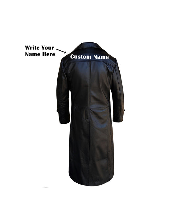 Leather Customize Trench Vintage Coat For Men