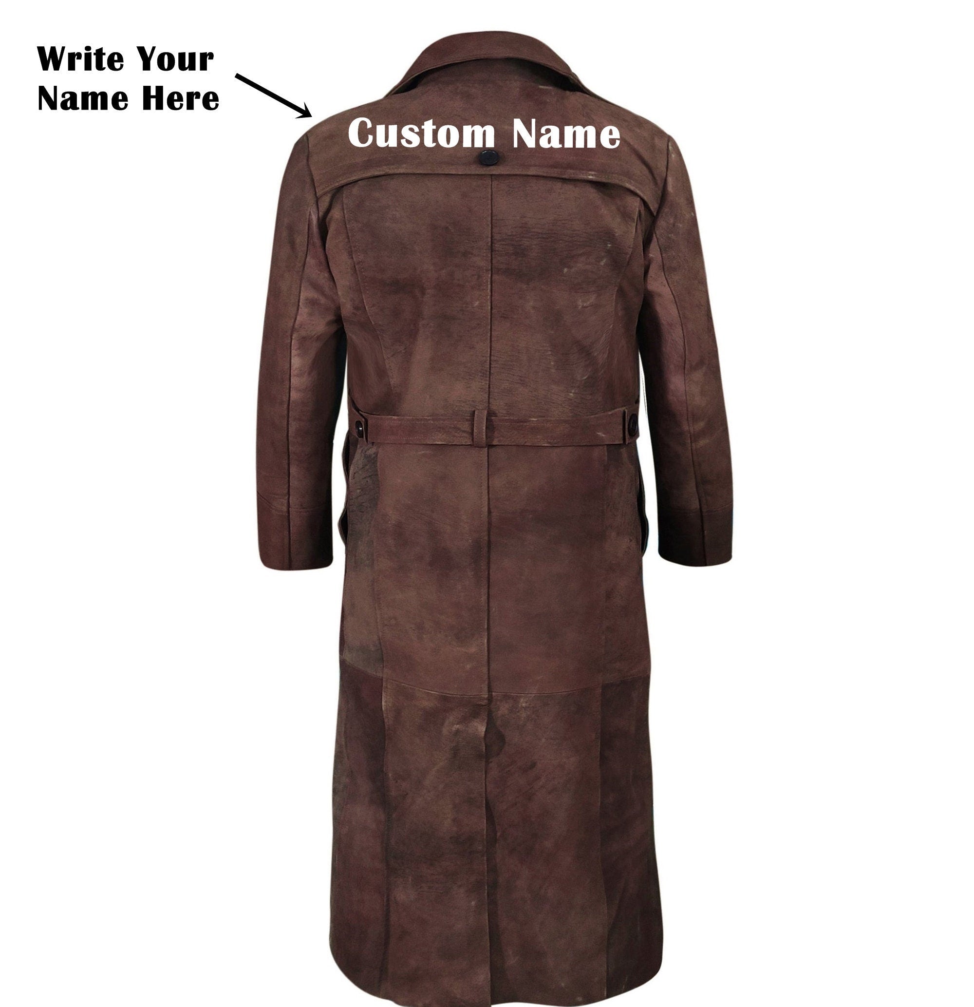 Leather Customize Trench Vintage Coat For Men