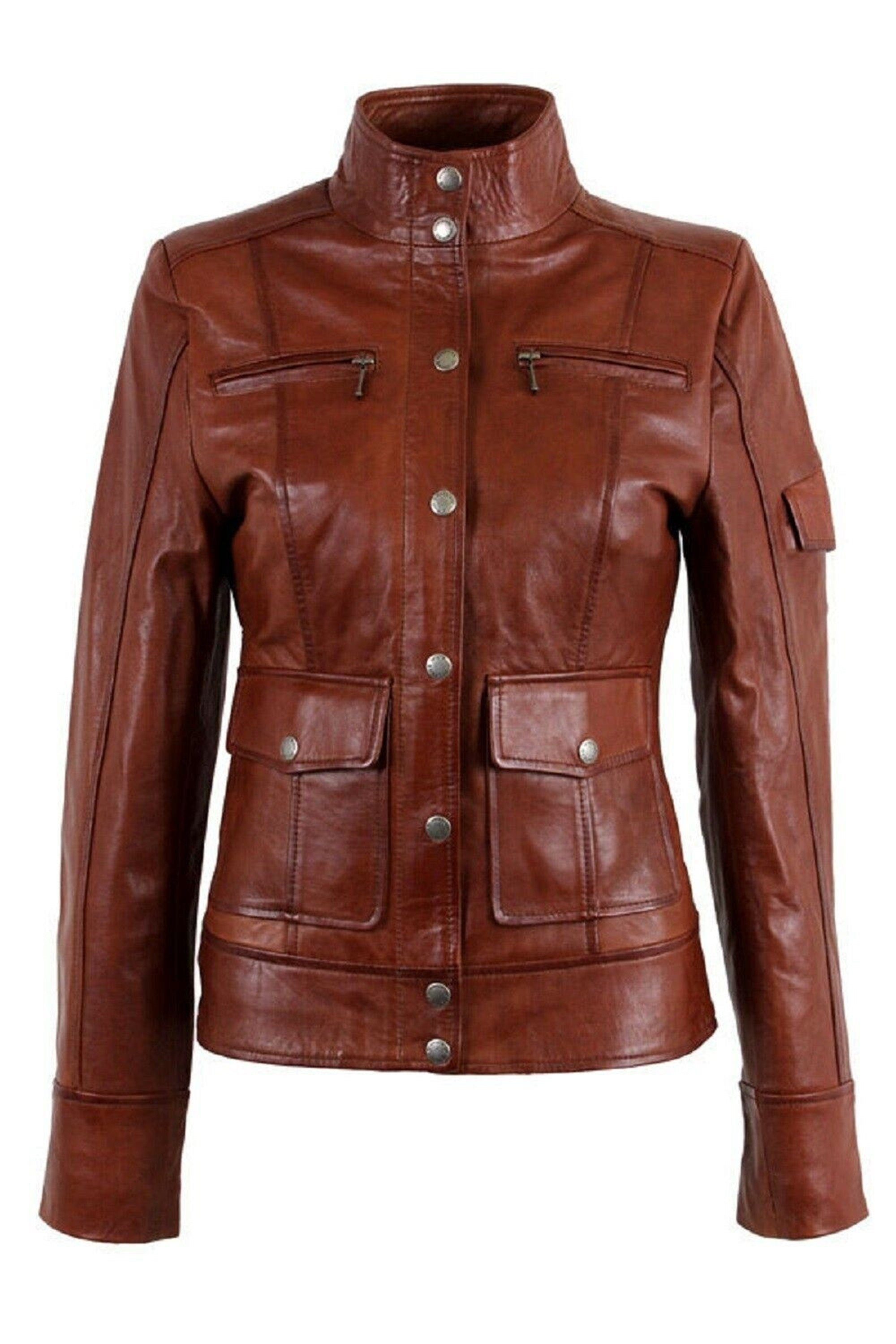 Womens Wax Tan Leather Jacket