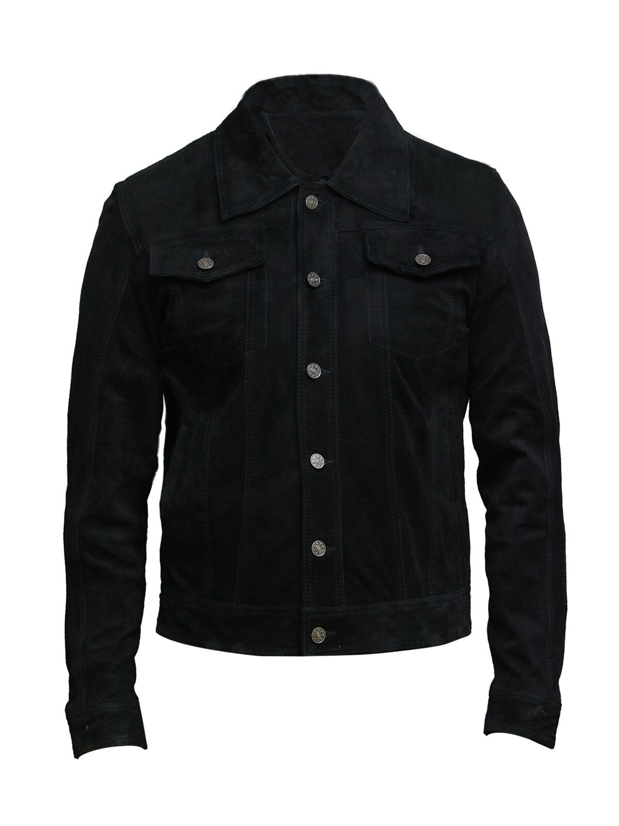 Black Suede Leather Jackets For Men