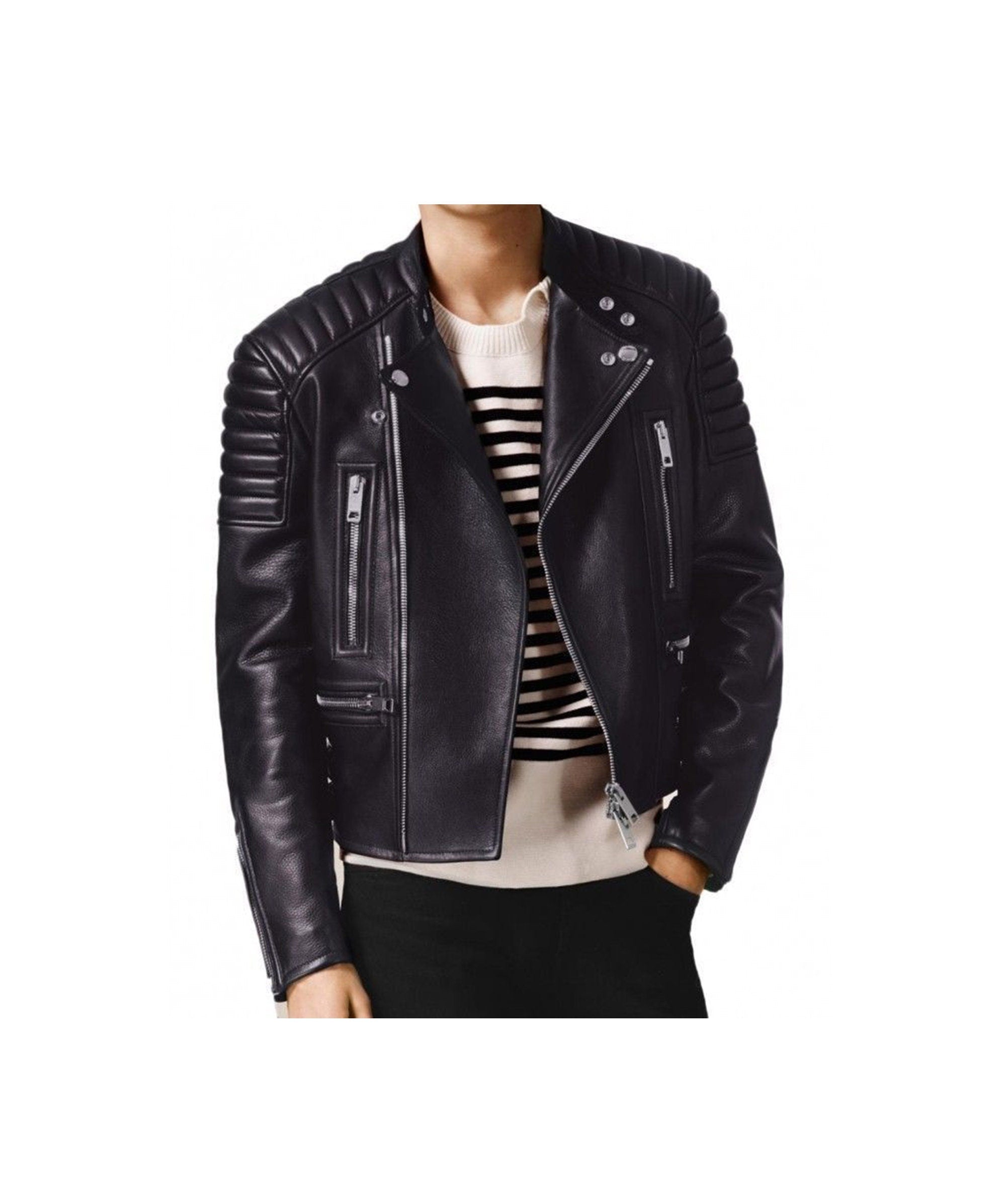 Mens Black Vintage Leather Jacket