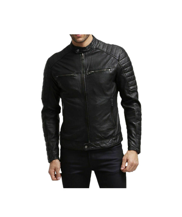 Mens Black New Style Leather Jacket