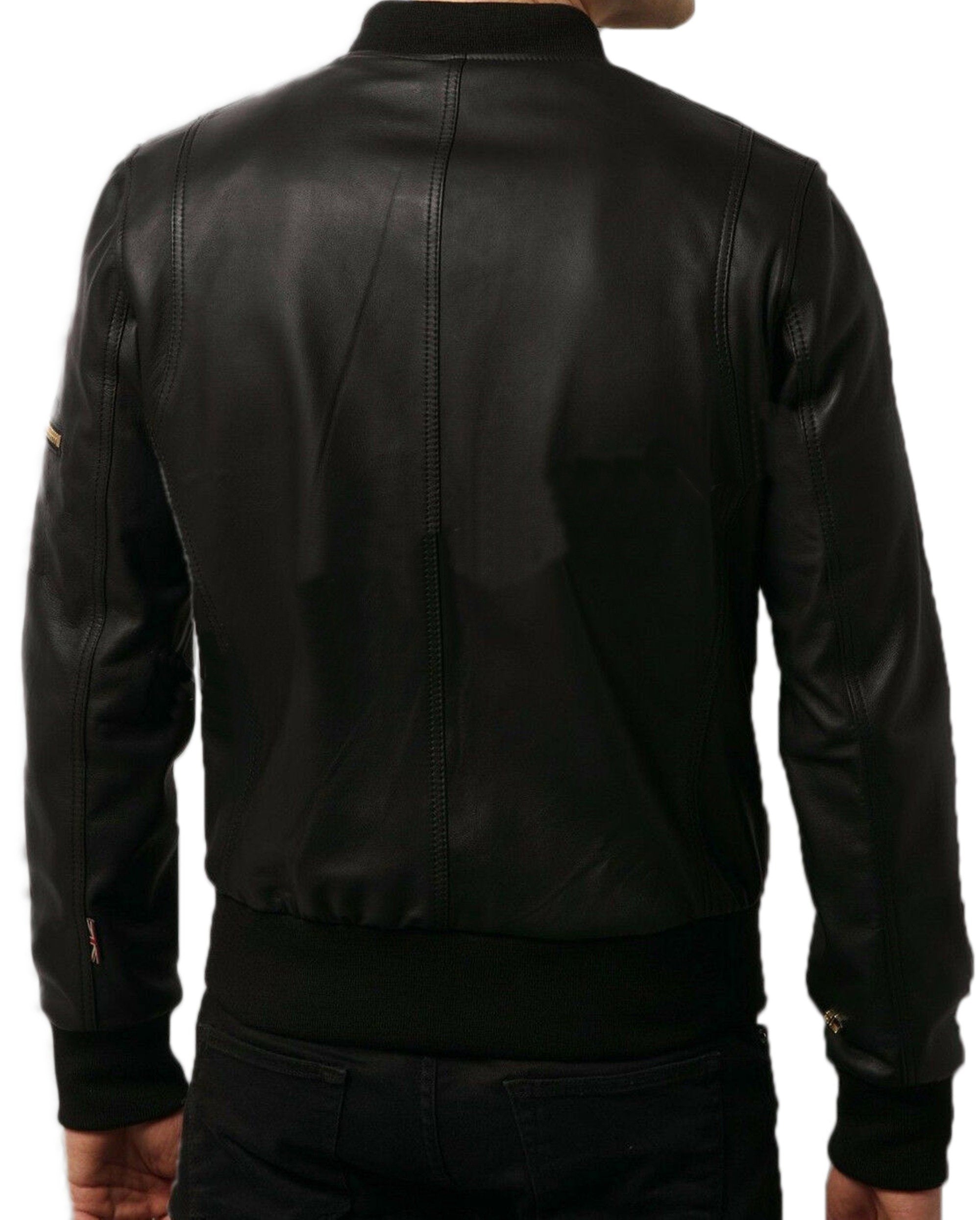 Mens Black Biker Leather Jacket