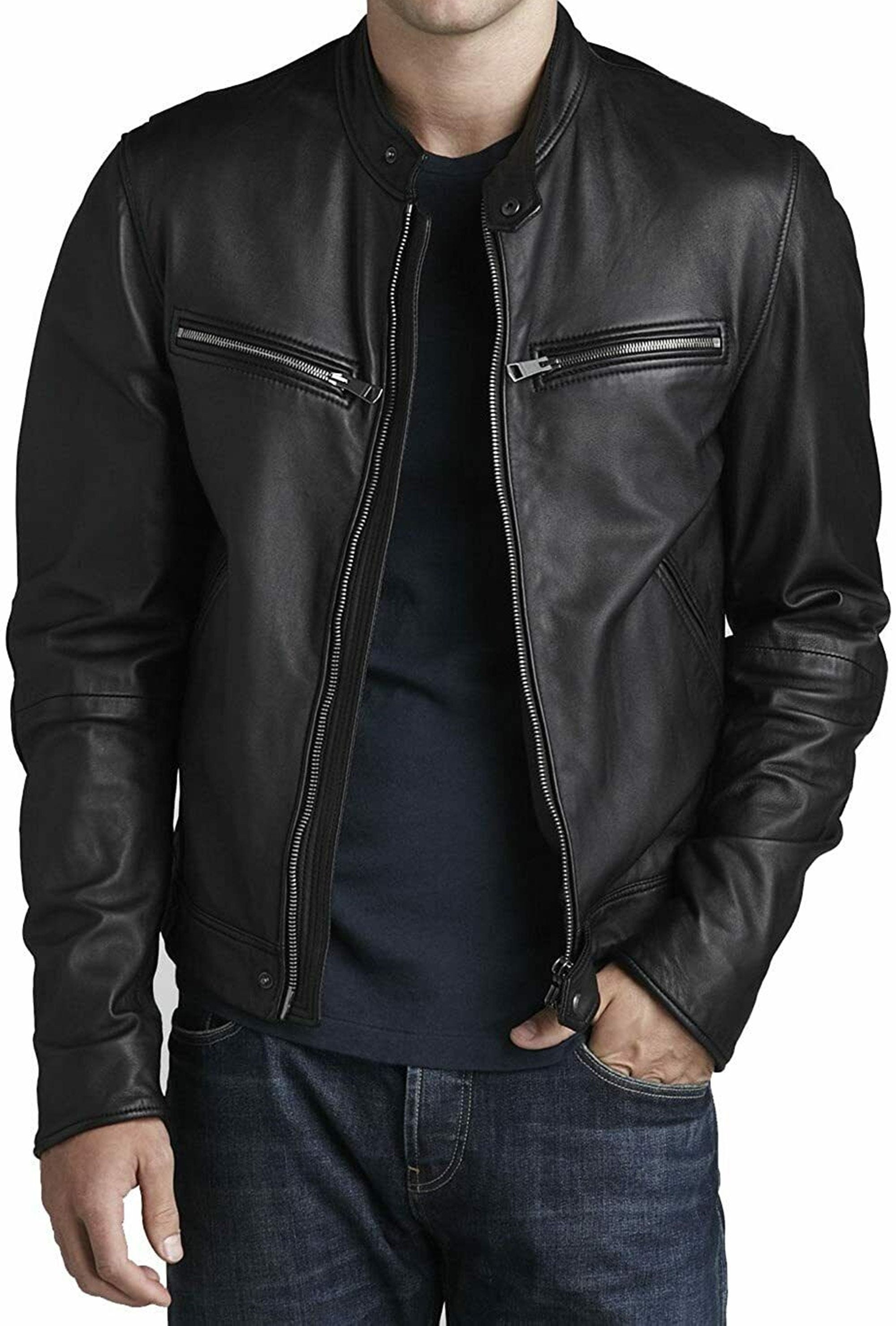 Mens Black Leather Jacket