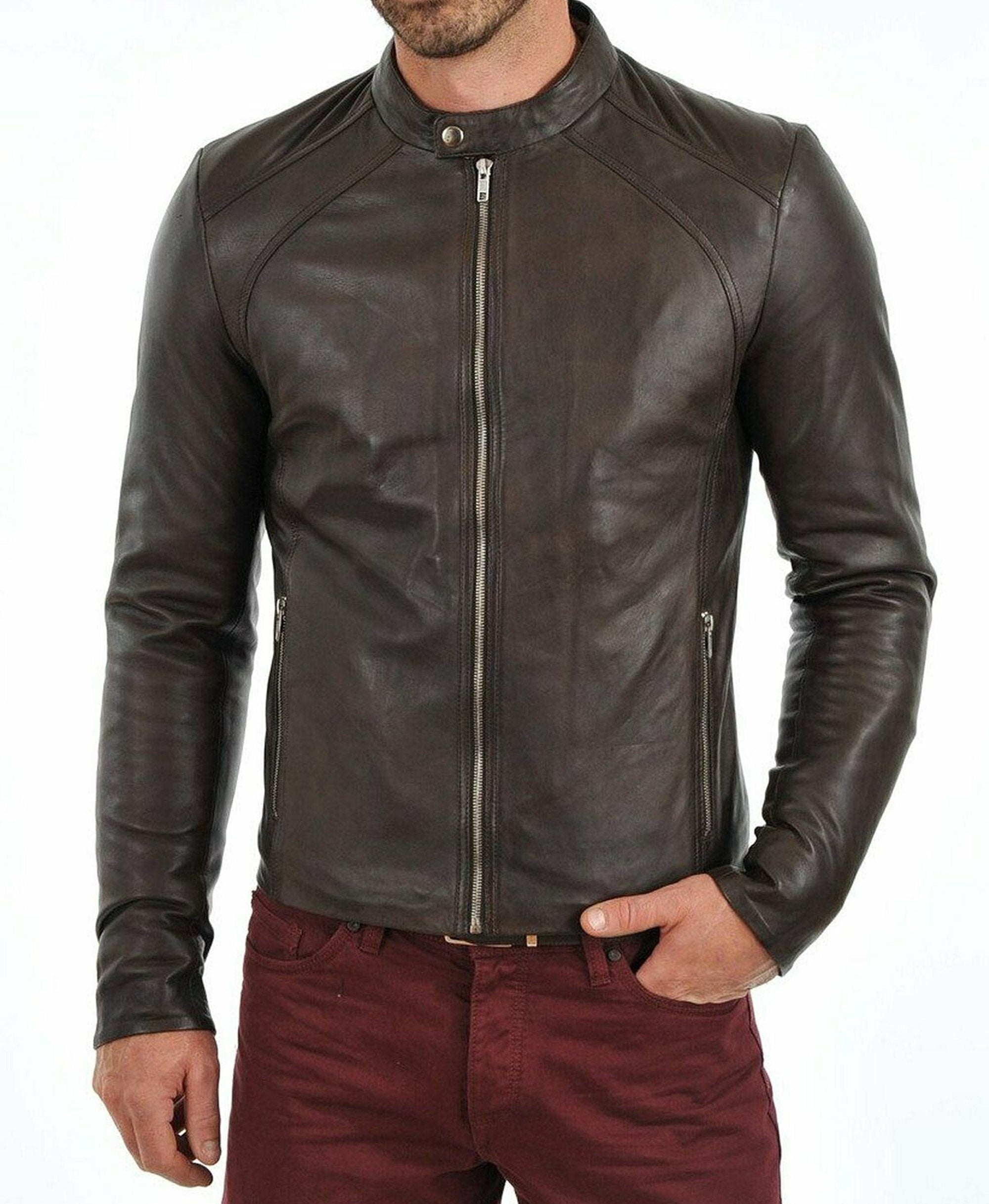 Handmade Brown Leather Jacket