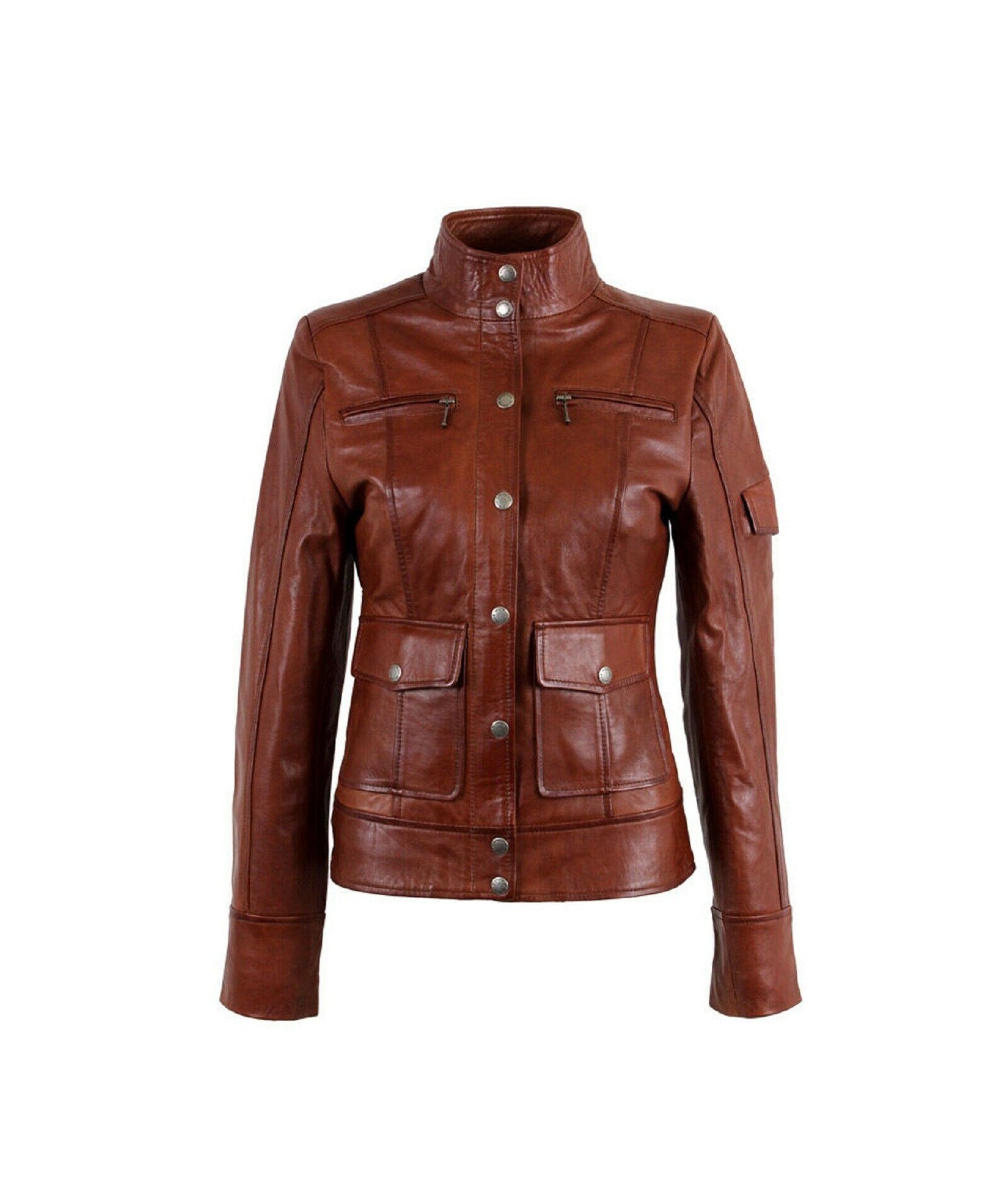 Womens Wax Tan Leather Jacket