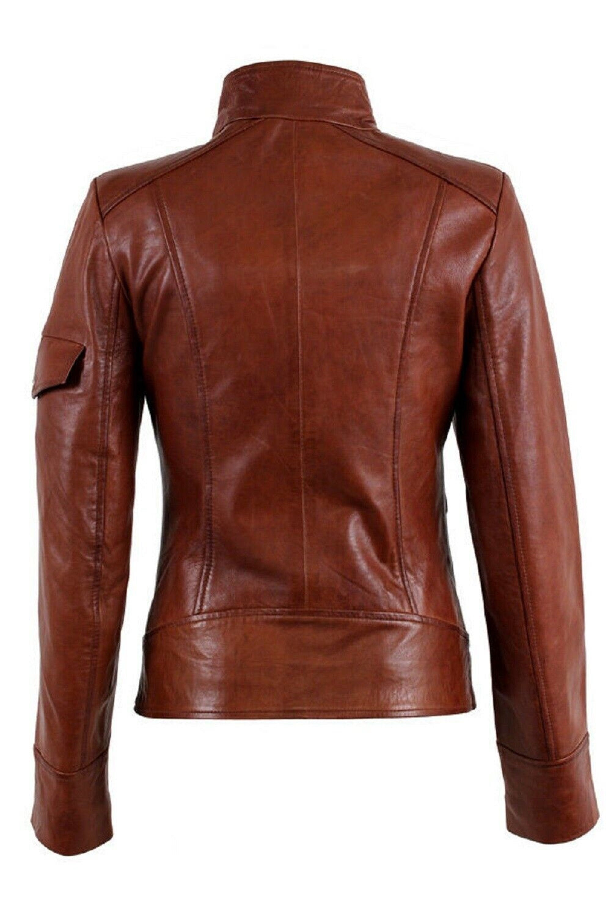 Womens Wax Tan Leather Jacket