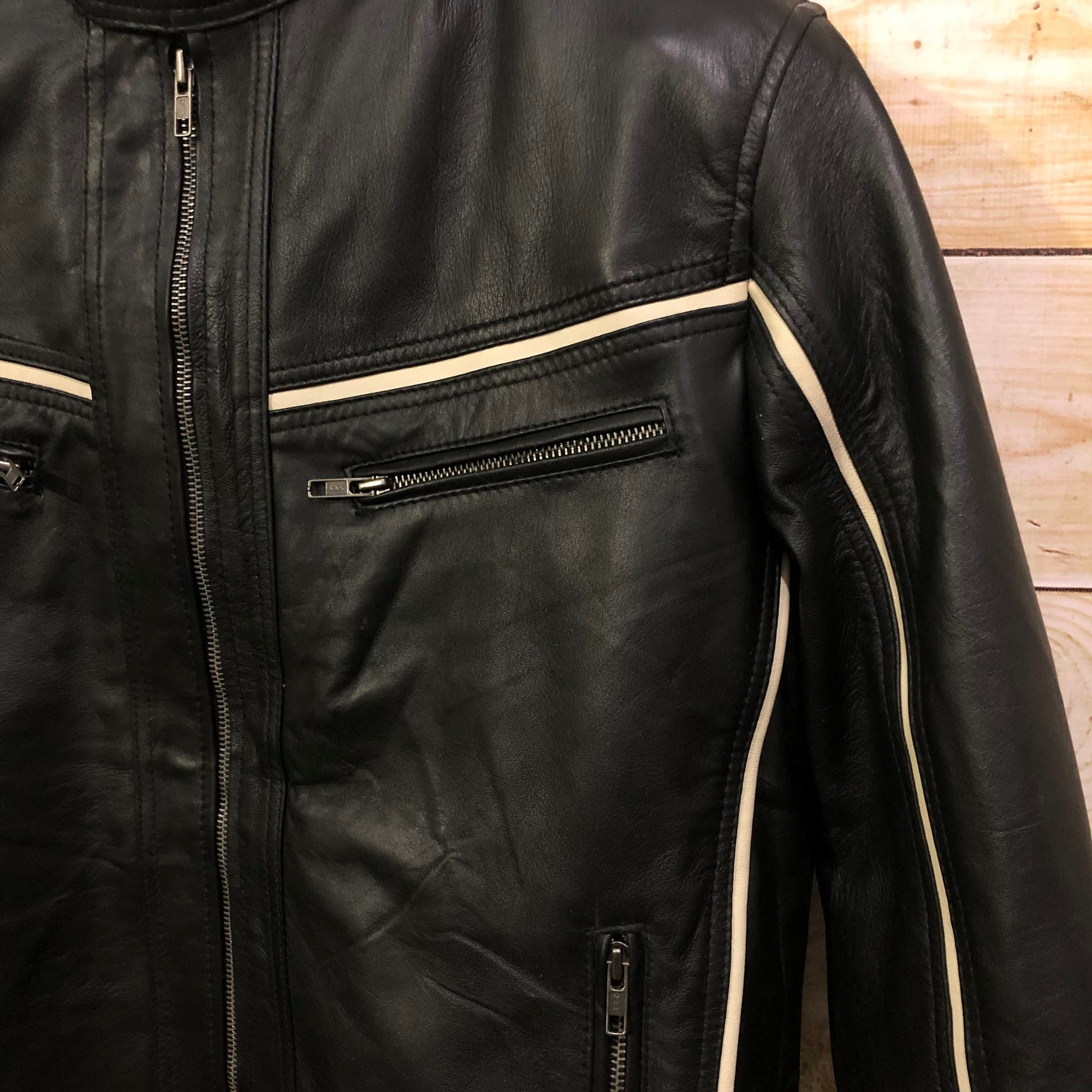 Men's Black sheepskin Tan Lining Jacket