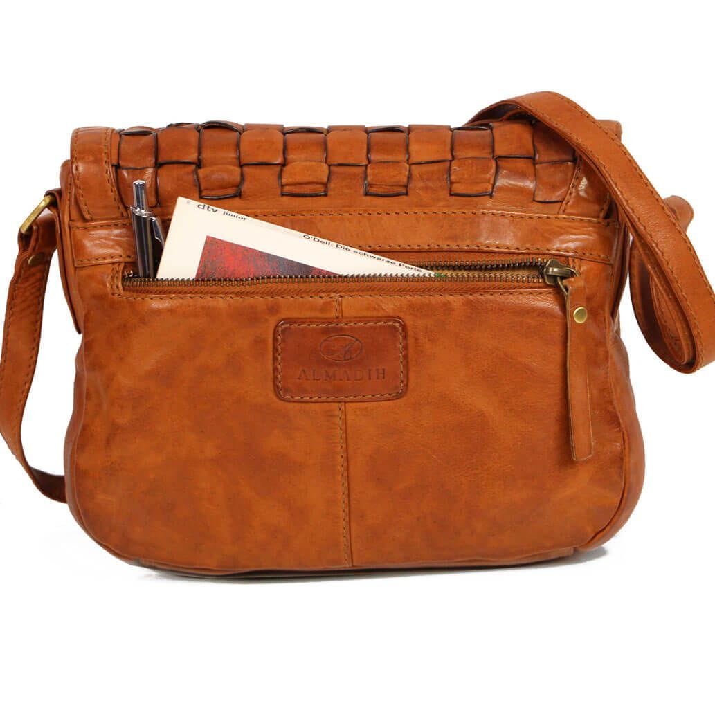 Leather Messenger Bag Men, Leather Bag and Waxed Canvas Shoulder Bag