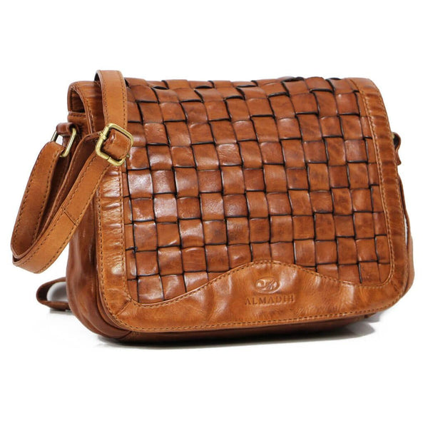 Leather Messenger Bag Men, Leather Bag and Waxed Canvas Shoulder Bag