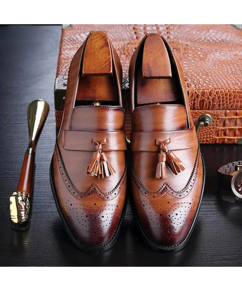 Mens Tan Color Leather Shoes