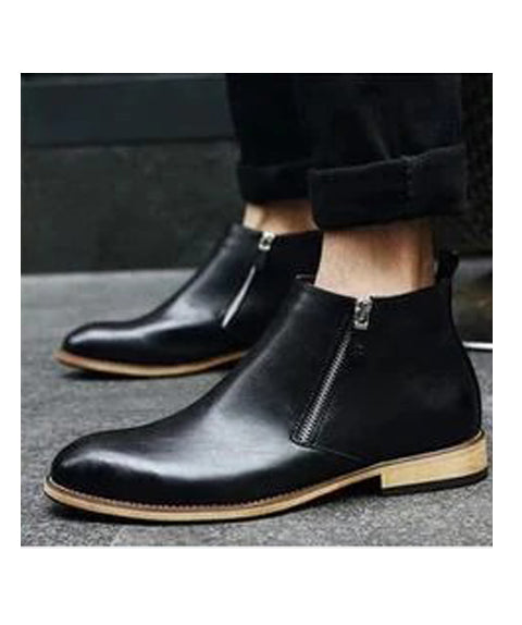 Mens Black Color Leather Shoes