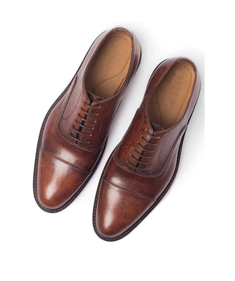 Mens Wax Brown Leather Shoes