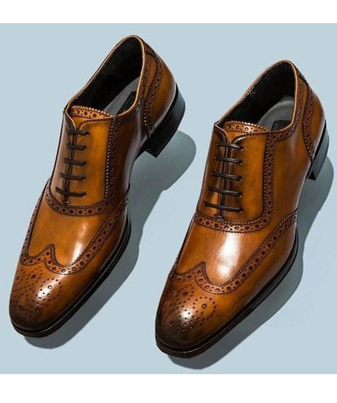 Mens Tan Color Leather Shoes