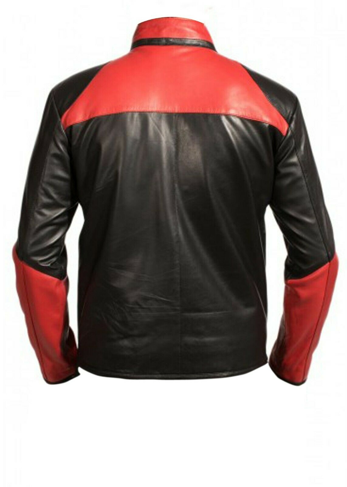 Mens Red And Black Leather Jacket
