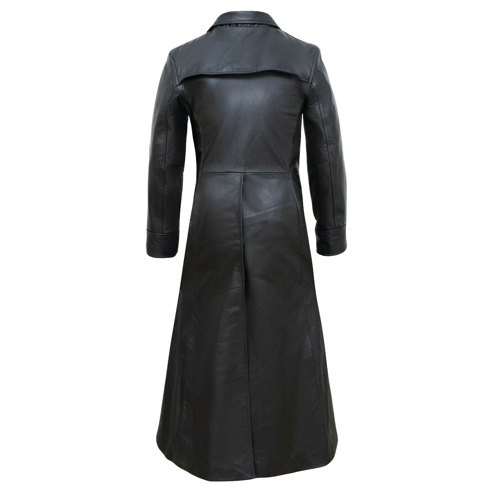 Men's 'Matrix' Black Leather Trench Coat